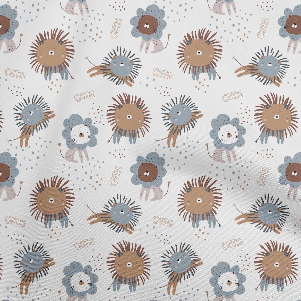 oneOone Cotton Flex Brown Fabric Kids Cutie Animal Sewing Craft Projects Fabric Prints By Yard 40 Inch
