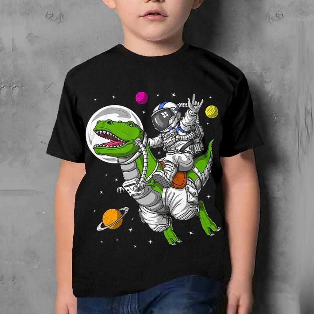 Sommer Kinderkleidung 3D-Druck T-Shirt für Jungen Dinosaurier Kurzarm Kinder T-Shirts