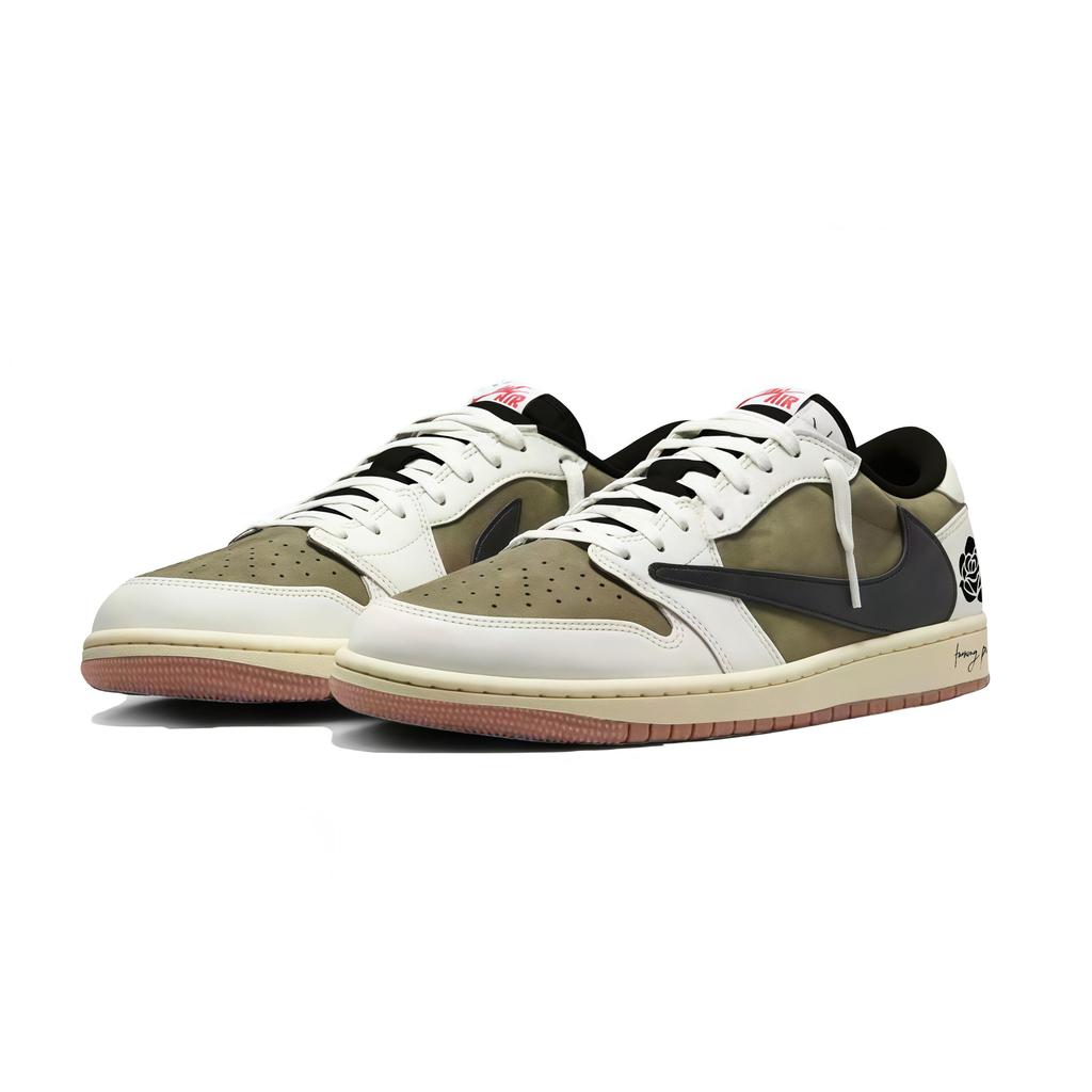 Travis Scott x Jordan Air Jordan 1 Asakusa Travis Scott X AJ1 Low Dämpfung Low-Top Vintage Basketballschuhe Unisex DZ4137-700(Team1698-)