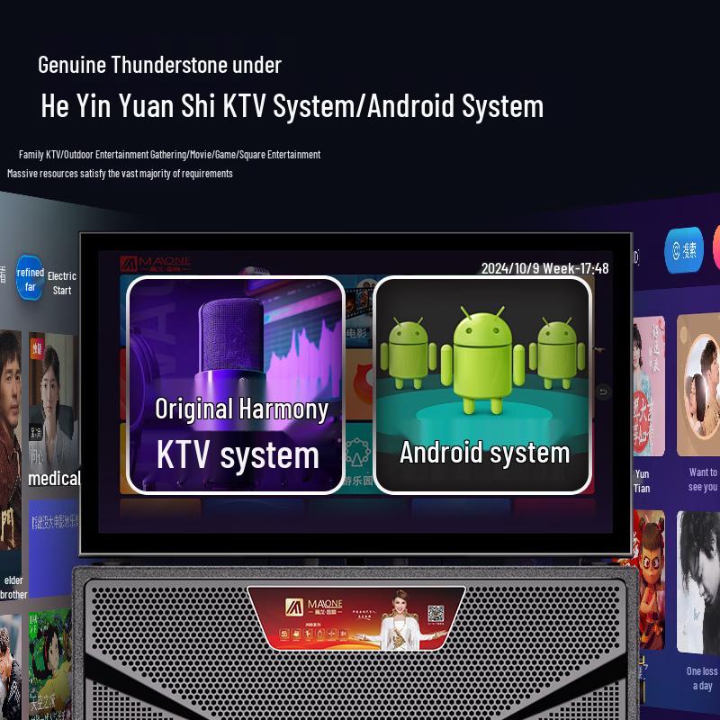 Malone Portable Karaoke Speaker with 22-inch Display CN Plug (adapter Included)