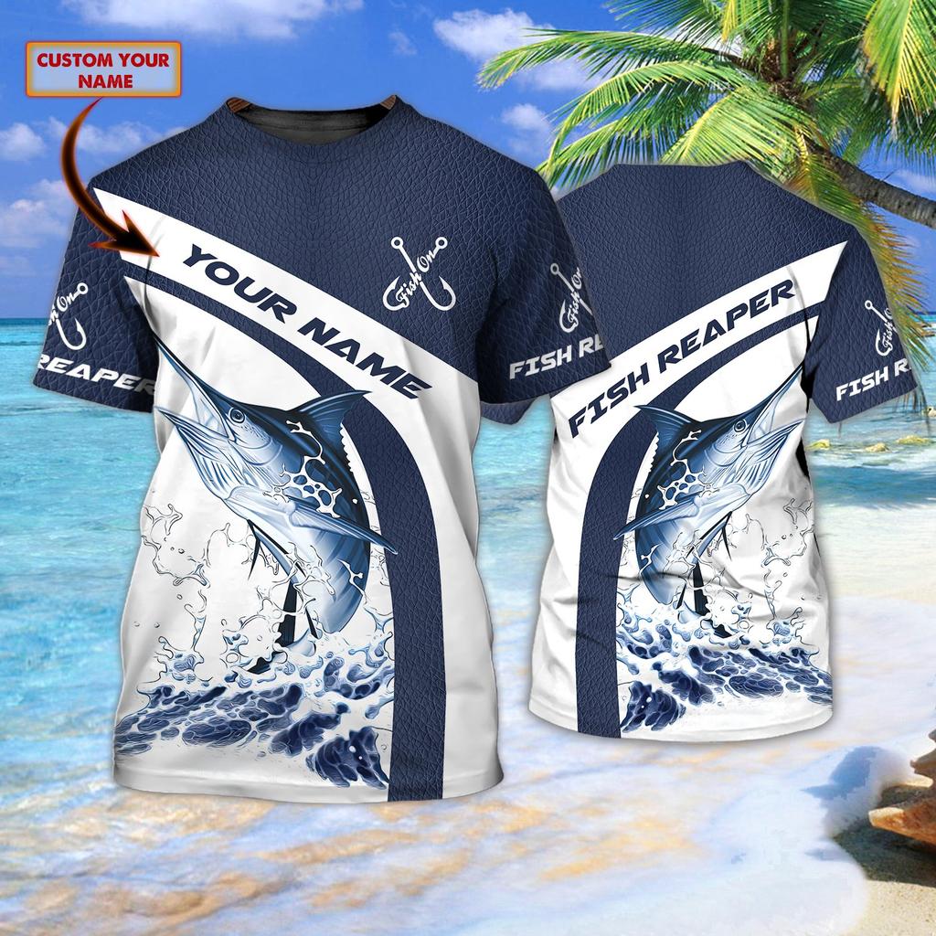 Pike / Marlin Fishing Personalized Name 3D All Over Printed Mens T Shirt Cool Summer Unisex Casual Short Sleeve T-shirt TX259