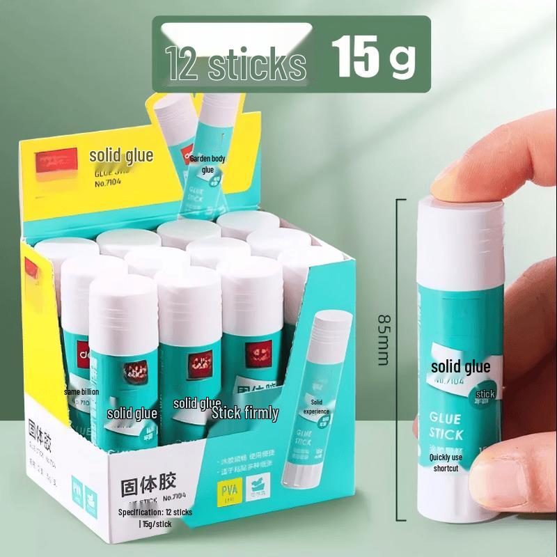 Deli Strong Adhesive Glue Sticks (15g, 12-Pack) 15г/цветная упаковка 12 шт.