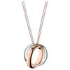 Twisted Double Ring Buckle Layered Necklace Unisex Necklace Silver Rose-Gold LH-KJDFPP2001