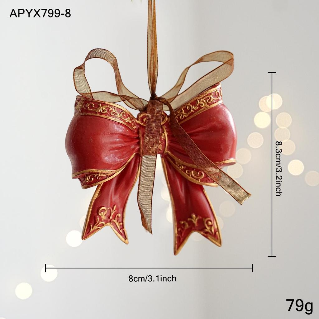 Colorful Retro 3D Resin Bell Pendant for Christmas Tree Decoration