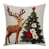 2D Flat Printing, 4 Christmas Themed Pillowcases, Featuring Design Elements Such As Santa Claus and Reindeer, Non Real Embroidery,  Zippered Closure