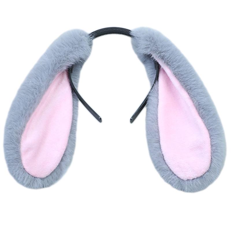 Modisches Stirnband Cartoon Kopfschmuck Plüsch Lange Hasenohren Haarreif Haaraccessoires für Frauen Mädchen Treffen