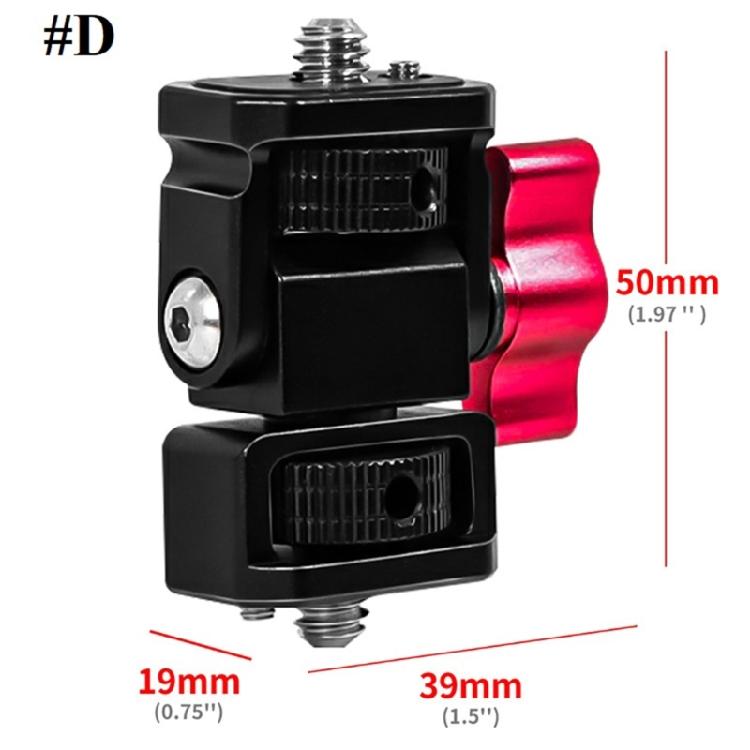 Monitors Holder Mount Swivels Tilt Monitors Clamp with Cold Shoe Locating Pin 1/4inch Hole for Camera Flash Light