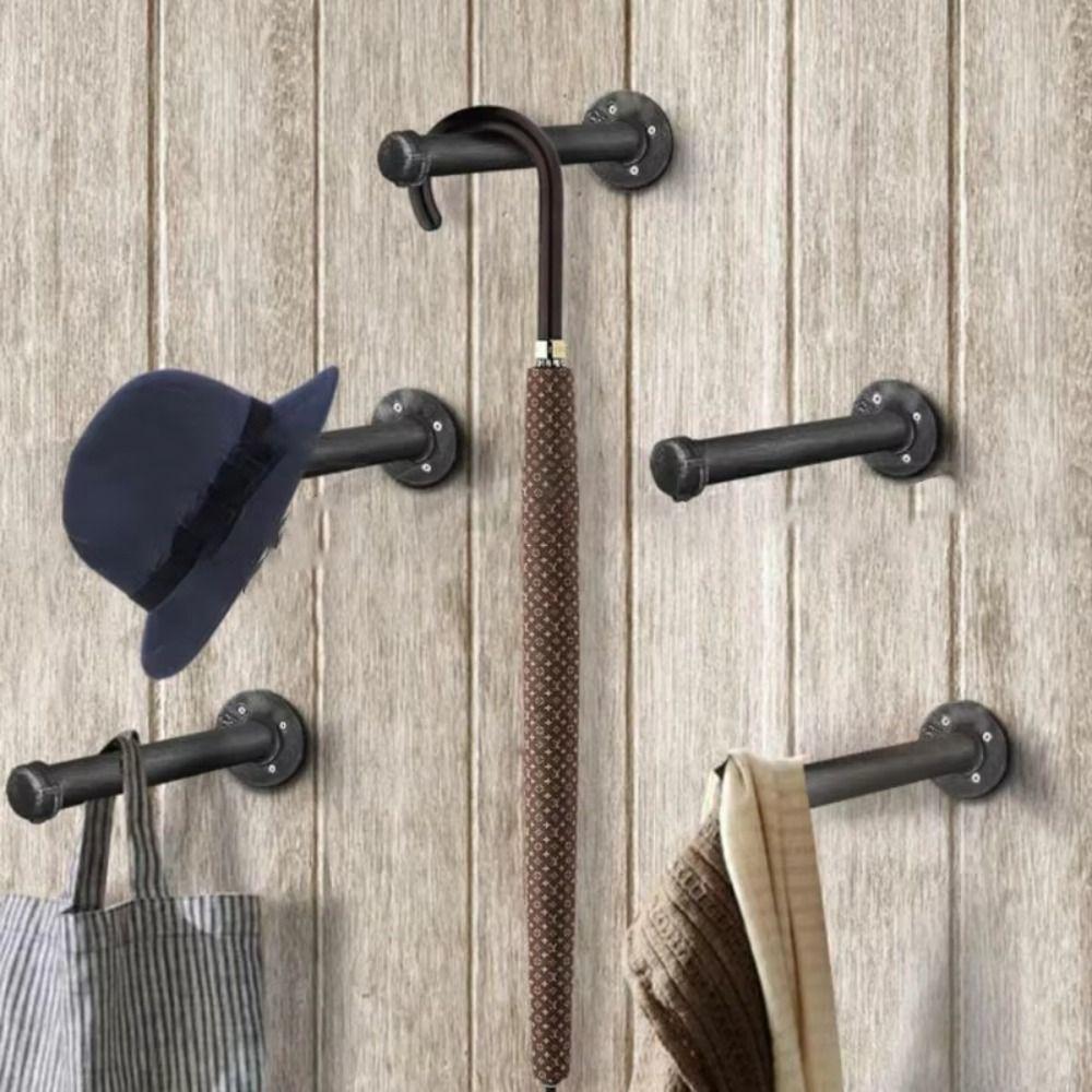4pcs Black Iron Pipe Floating Shelf Support Heavy Duty Iron Art Shelf Brackets  Various Spaces