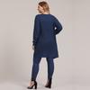 Autumn and Winter Large Size Women's Pocket Knitted Cardigan Mid-Length Sweater
