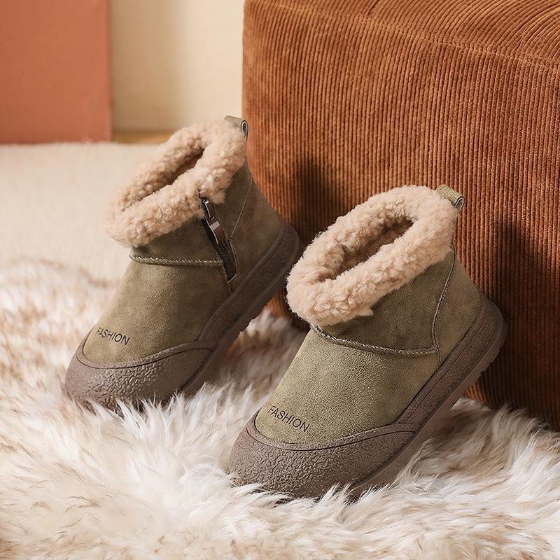 2025 Winter Baby Versatile Snow Boots: Warm Velvet-Lined, Mid-Calf Round Toe, Flat Sole