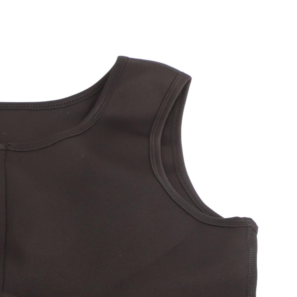 Herren Körperformende Weste Schlankmachendes Ärmelloses Schweißabsorbierendes T-Shirt für Gewichtheben Boxen Aerobic-Übungen Schwarz L