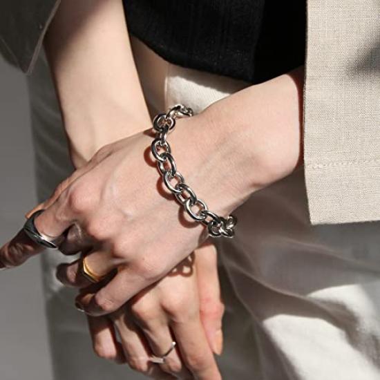 0170 Abasque Design Armbånd Kjede Armbånd Kan brukes hele tiden Motstandsdyktig mot anløp på sosialt Kirurgisk rustfritt stål for kvinner 316L