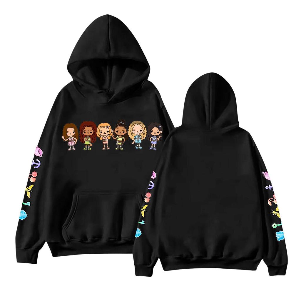 Unisex Mode Leichter Langarm-Pullover mit Taschen Bedruckter Hoodie