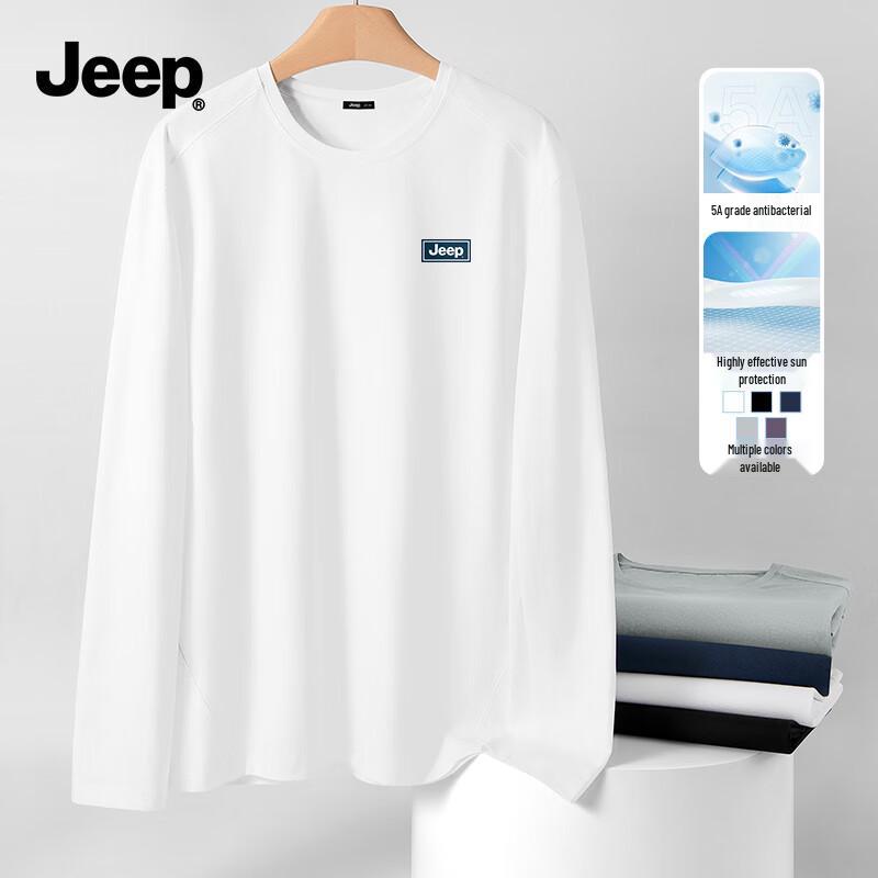 JEEP Men's 5A Antibacterial Quick-Dry Long Sleeve T-Shirt