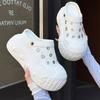 Baotou sandals women's sports summer new hollow breathable little white shoes 8cm thick-soled inner height-increasing hole shoes
