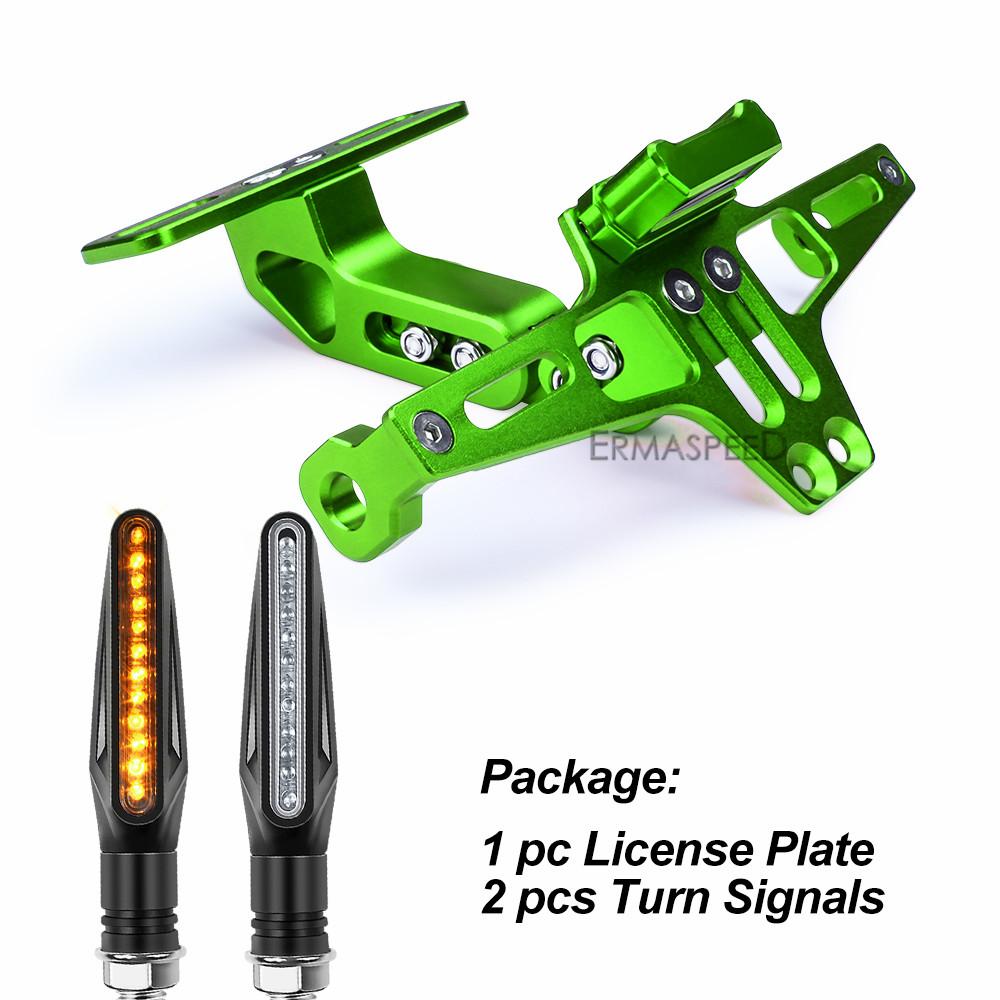 Motorcycle License Plate Frames Holder and Motorcycle LED Turn Signal Light For Motocross Street Bike Motorbike