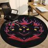 1pc Feline Flames Office Round Area Rug, Under Office Chairs Bedroom Living Room Home Decor, Room Deco, Available in Various Sizes