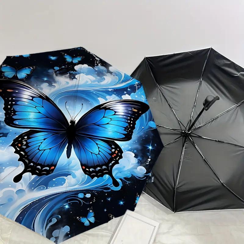 1PC Butterfly Water Automatic Open/Close Umbrella with Windproof, 8-Rib Sturdy Canopy, Durable Ribs, Fashionable Design,1287A