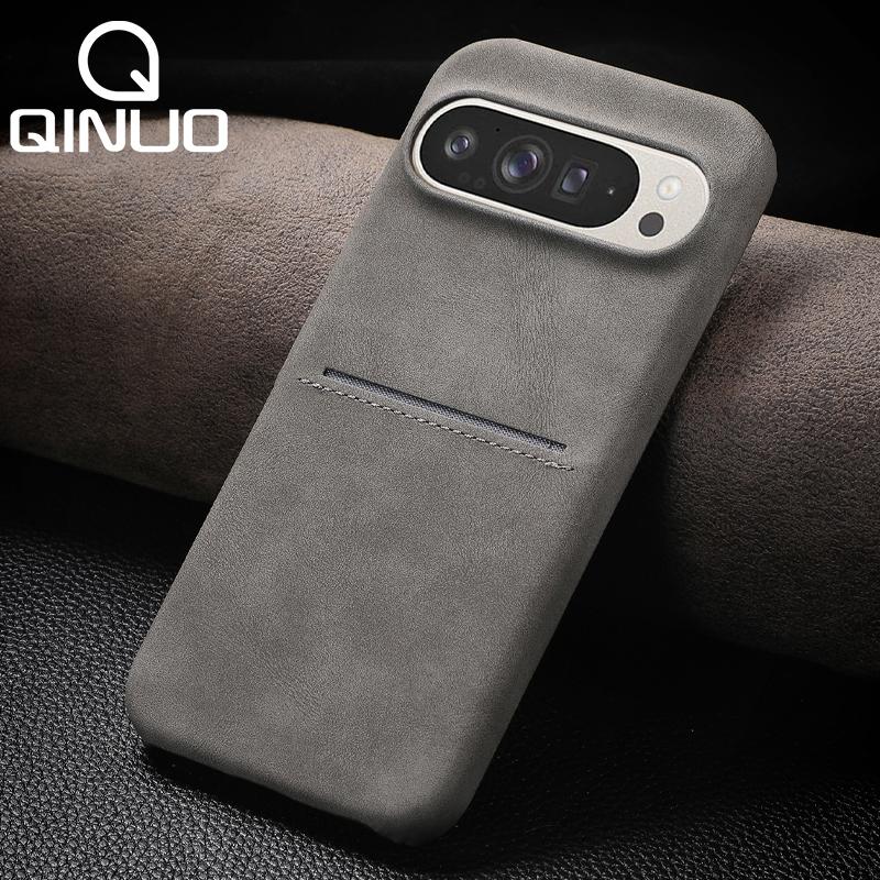 Luxury Sheep Skin Style With Card Pocket Phone Case For Google Pixel 10 9 Pro XL 8 8A 8Pro Matte Leather Clip Shockproof Cover