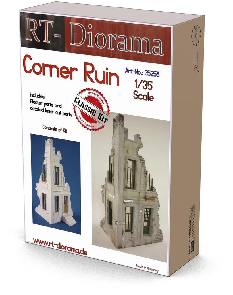 RT Diorama Scale Ruined Corner Miniature Accessory RTD35256 1/35 (Scenery)