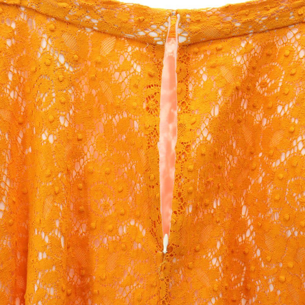 MSGM made in Italy Midi length race skirt 42 Orange Back zip Women Used