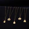 316L Stainless Steel Halloween Ghost Pendant Pumpkin Necklace for Women Men Gold Color Cat Necklace Friendship Jewelry Gift
