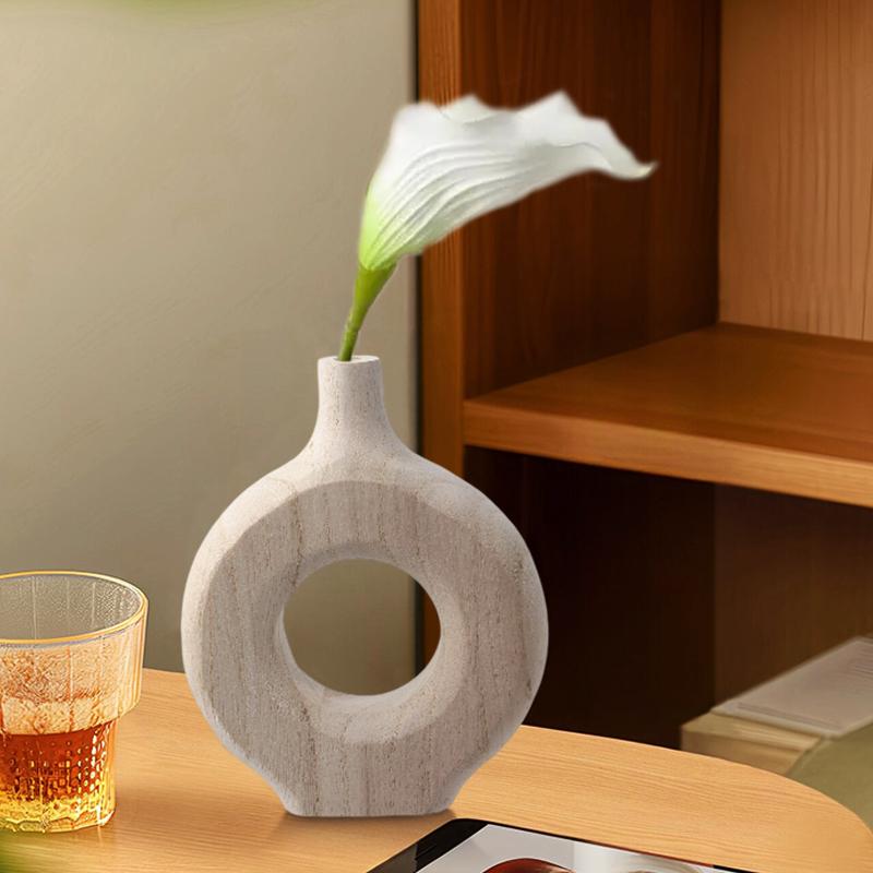 1 STÜCK/3 STÜCK Zen Vase Ästhetische Raumdeko Blumenvase Rustikale Holzvase Ornament Heimtischdeko