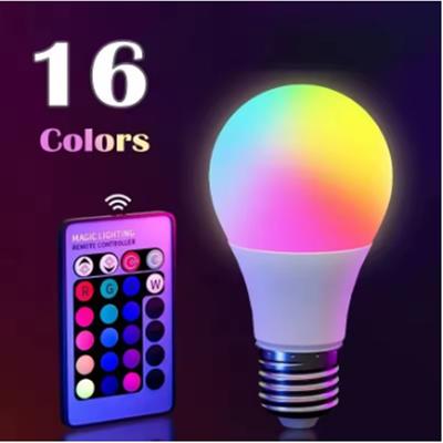 16Colors RGB Bulb LED Multicolor Bulb E27 220V Household Lighting Dimmable 24 Key Remote Control Smart Lamp Atmosphere Light