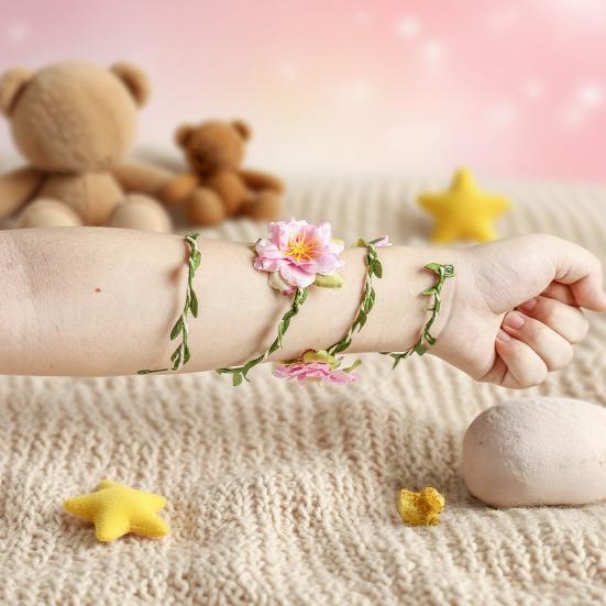 Floral Crown Women Girls Artificial Flower Headband Adjustable Bride Hair Wreath Photo Prop for Wedding Bridal Shower Cosplay Dress-up