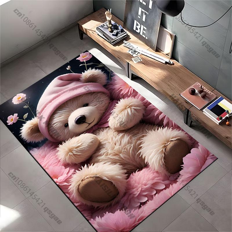 Cozy adorable teddy bear warmth carpet Yoga living room room decor children's crawling mat doormat area rug games mat