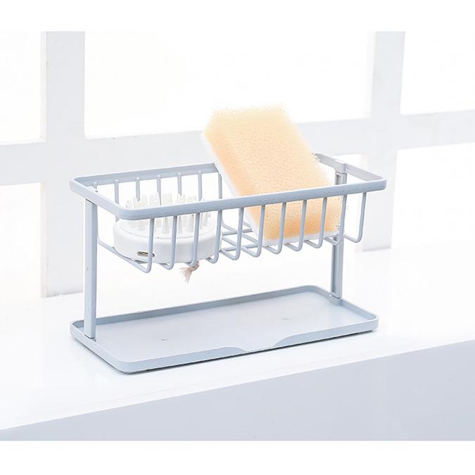 Suport de scurgere dublu pentru chiuvetă Suport de depozitare pentru burete Suport de scurgere pentru consumabile de depozitare pentru chiuvetă