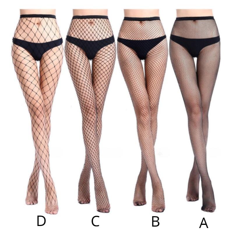 (Not Included Brief) 4 styly Dlouhé Krátké Dámské Módní Vyhloubené ponožky Síťované Tenké punčochy Dámské černé síťované punčochy Punčocha Club Punčochové zboží Ponožka