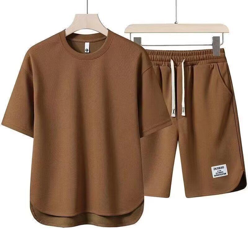 2024 Summer Men's Casual Sports Set: Trendy Short Sleeve T-shirt & Five-Point Shorts - Hong Kong Style