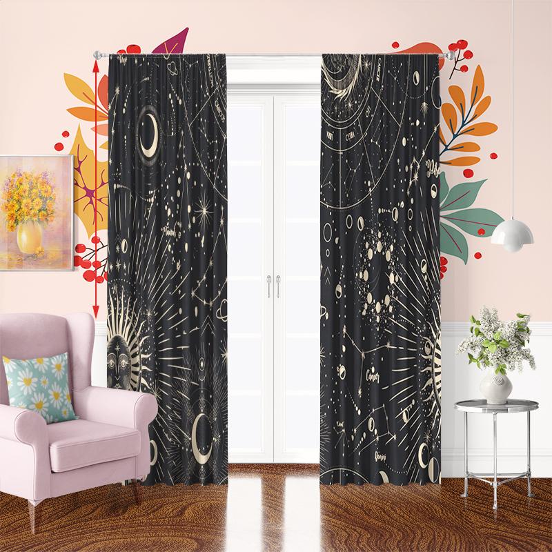 Selling 100,000 - Ecliptic Constellation Environmental Protection Polyester Printed Curtain Limited Time Special + Gift Combinat