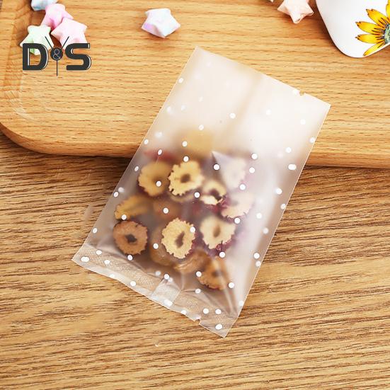 100Pcs/Pack Machine Seal Bags Clear Waterproof Plastic White Dot Vacuum Sealer Bag Cookie Food Saver Storage