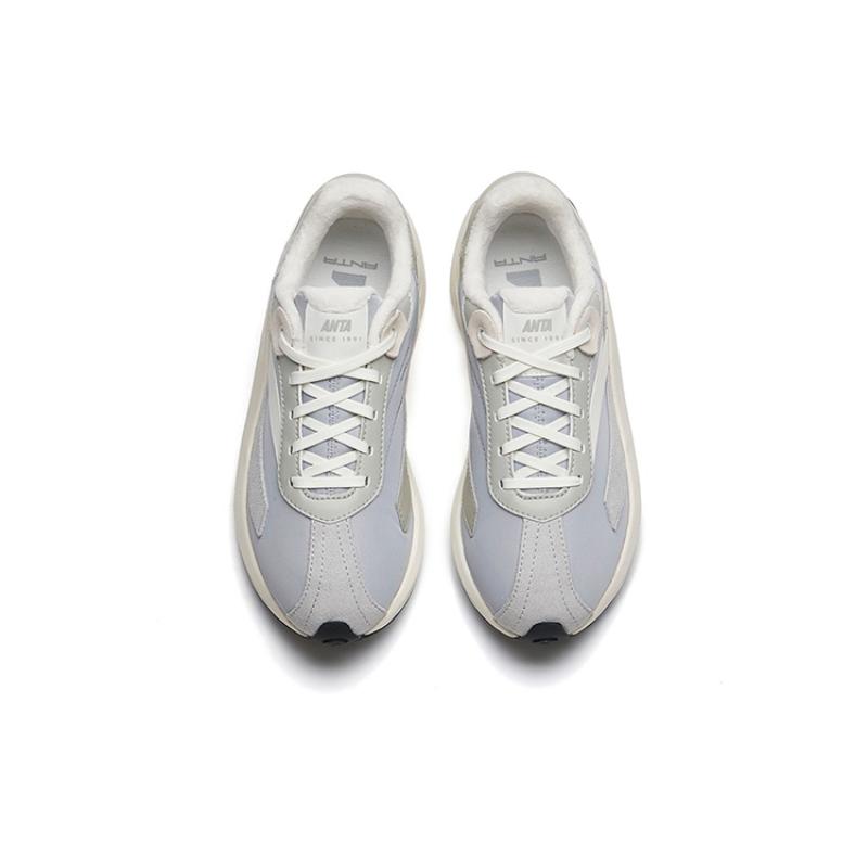 Anta Icing Abrasion Resistant Low top Running Shoes Women's Gray White Sneakers 922248856-1
