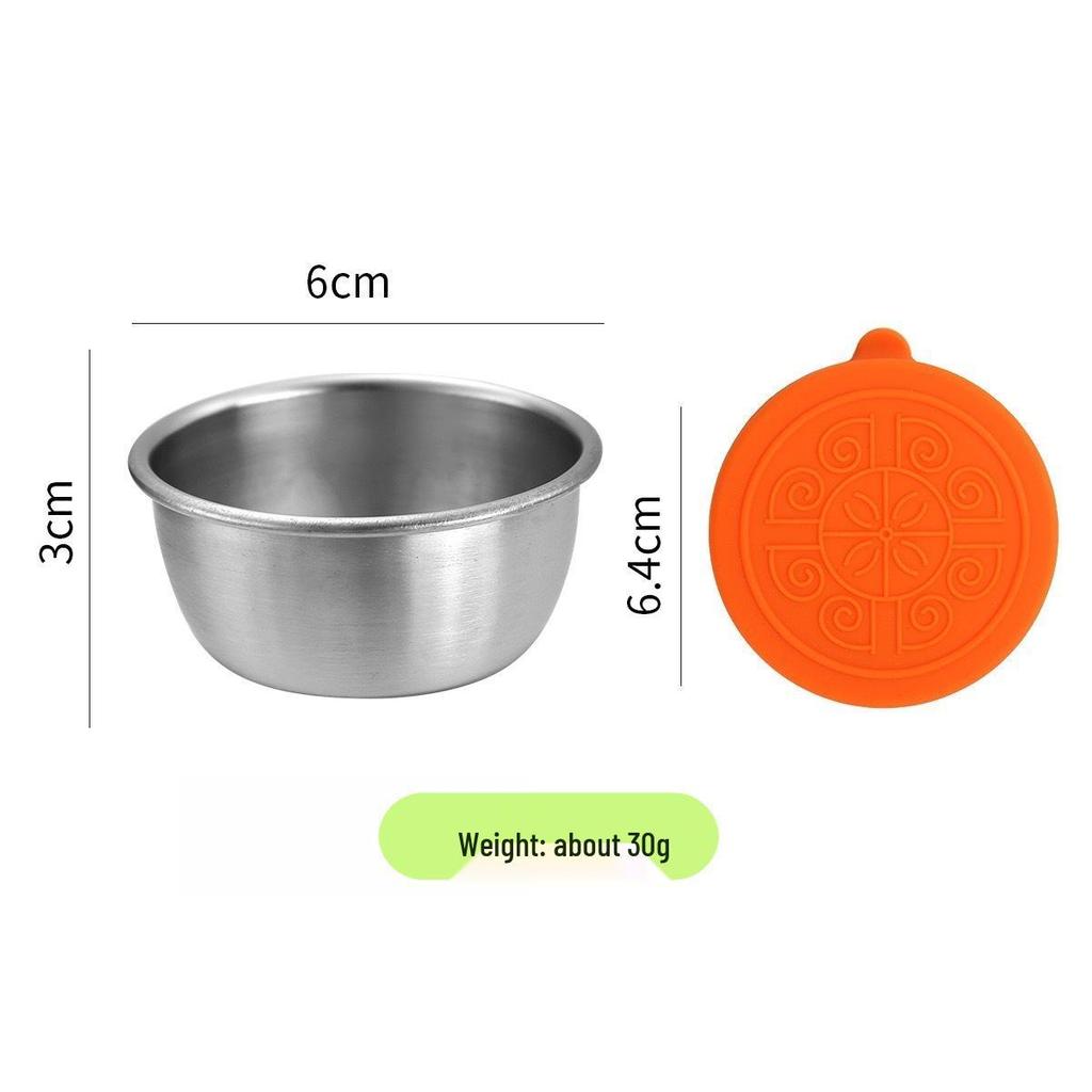 304 Stainless Steel Sauce Container with Silicone Lid, Sealed, for Outdoor Use and Seasoning.