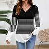 Women Long Sleeve Tops Dressy Casual V Neck Tshirts Basics Tee Vacation Fall Fashion Clothes