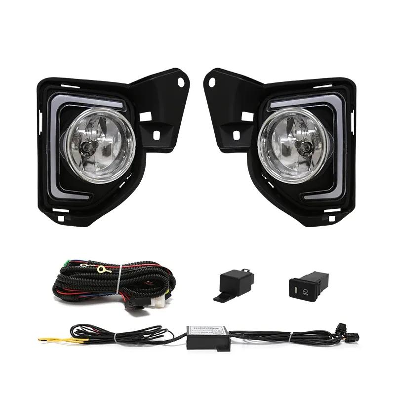 LED Fog Lamp Assembly For TOYOTA HIACE COMMUTER 2014 2015 2016 Daylights Wires Switch Turn Signal DRL Daytime Running Lights 12V