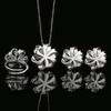 New Set Of Jewelry Necklace Earring Ring Retro French Brushed Inlaid Versatile Fashionable Women's