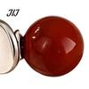 Lightweight Drop Earrings 1 Pair Red Bead Round Stud Earrings, Minimalist Light Luxury Trendy Copper for Women, Polished Silver Disc Jewelry