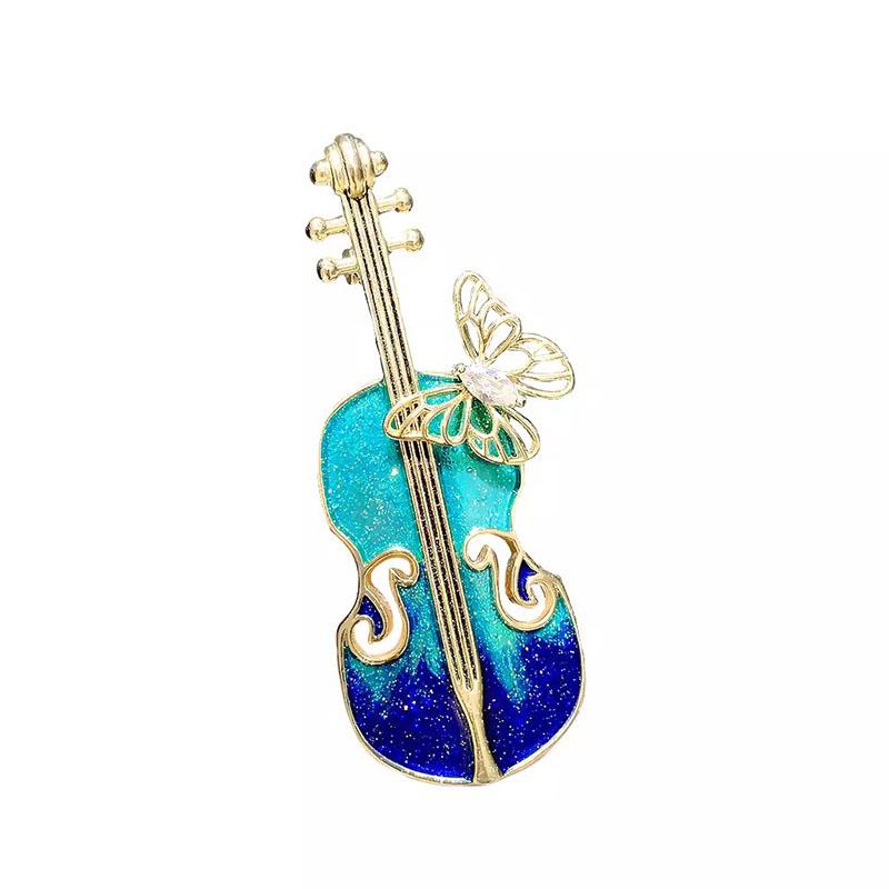 Creative Enamel Violin Brooch, High-end Feminine Personality and Retro Brooch