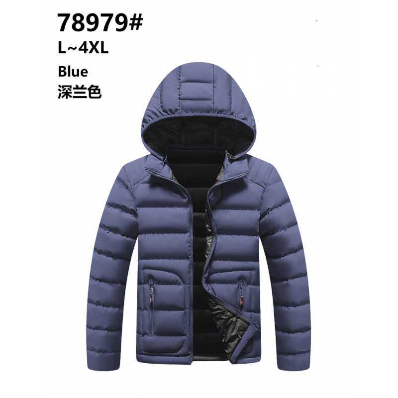 

Повседневная мужская хлопковая куртка с капюшоном, ветрозащитная, зимняя, для ежедневной носки 4XL темно-синий