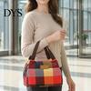 Lightweight Lunch Bag Colorful Plaid Waterproof Tote Reusable Everyday Use Box Carrier for Women Men Picnic Work Hiking Portable Food