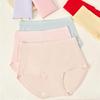 Women's High Waist Antibacterial Pure Cotton Triangle Briefs - 80s Long Staple Cotton Tummy Control