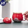 Ceramic Teacup with Infuser and Lid Portable Travel Coffee Cup with Filter and Bag 320ML