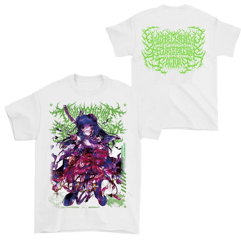 Yandere Chainsaw Factory Chainsaw Sauce Black Gold Dark Rock Anime Second Dimension Men's Short Pure Cotton Crew Neck T-Shirt