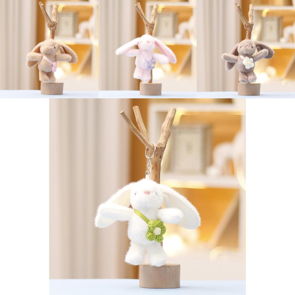 Charming Plush Rabbit Doll With Ultra Soft Short Fur Perfect For Keychains And Gifts