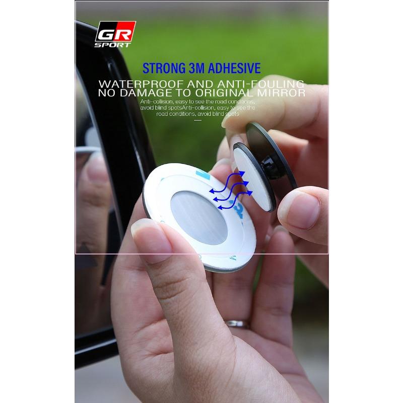 2pcs Wide Angle Car Blind Spot Mirrors Suction Cup 360 Adjustable for Toyota Trd Gr Yaris Hilux Corolla Prius Avensis Emblem Auris Rav4