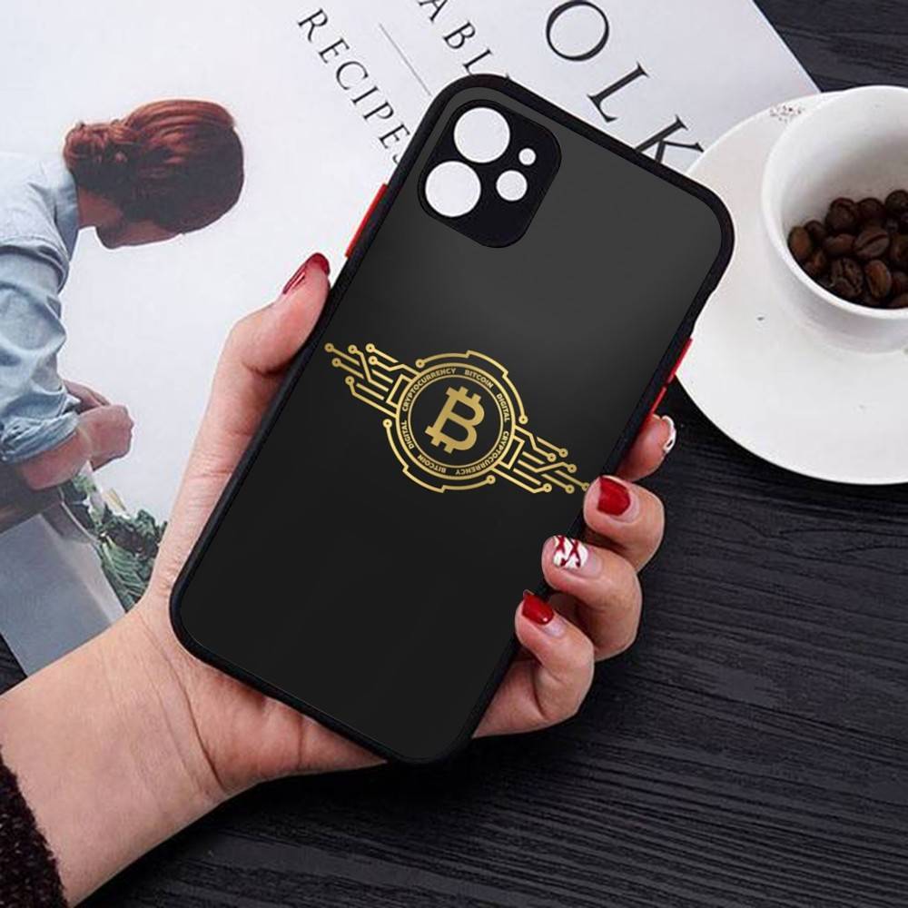 Luxury Bitcoin Phone Case For IPhone 14 11 12 13 Mini Pro Max 8 7 Plus X XR XS MAX Translucent Matte Cover